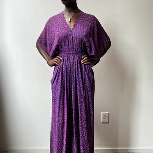 Zandra Rhodes Violet Squiggle Print Rayon Crepe Maxi Dress image 2