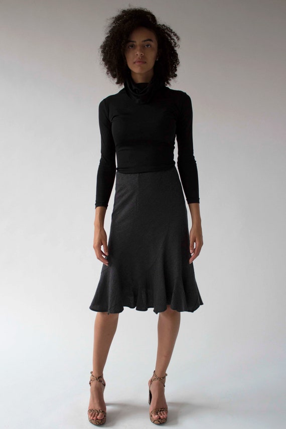 Junya Watanabe stretch wool crepe skirt