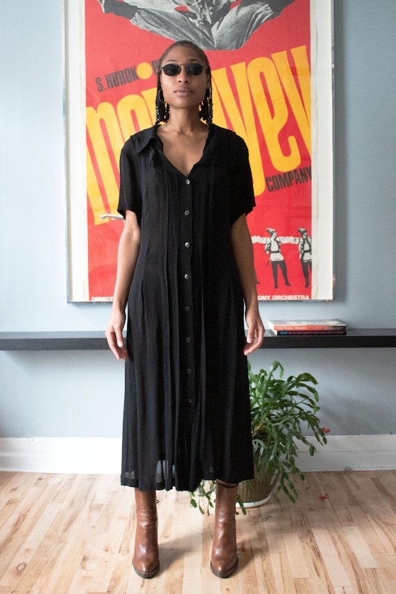 Matsuda black crepe maxi dress