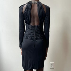 Vicky Tiel Couture Black Rayon Crepe Jersey Ruched Dress image 4