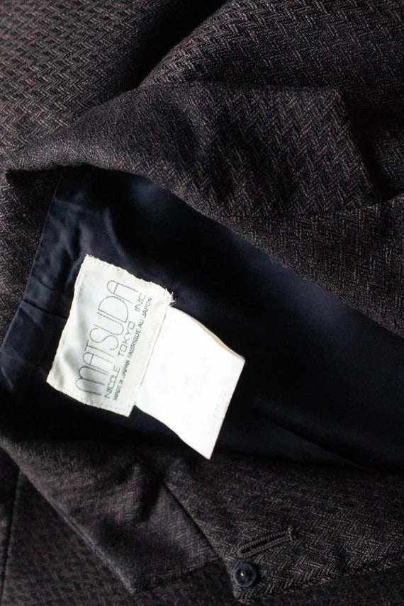 Matsuda brown woven wool skirt suit - image 8