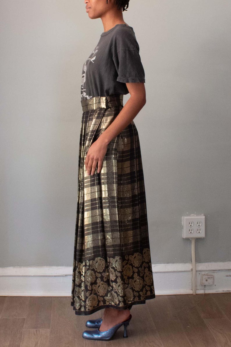 Jupe Portefeuille Vintage Gloria Sachs - Motif Géométrique Multicolore - Taille S