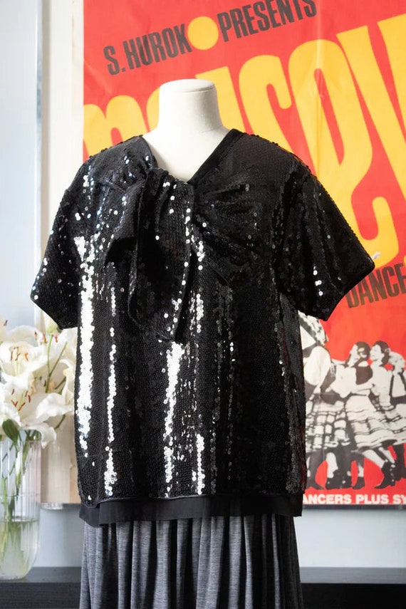 Marc Jacobs black sequin top - image 1