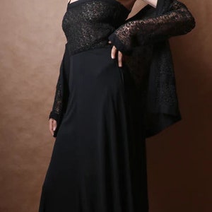 Christian Dior voor Saks Fifth Avenue zwart geborduurde kanten jurk set afbeelding 5