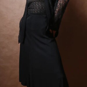 Christian Dior voor Saks Fifth Avenue zwart geborduurde kanten jurk set afbeelding 1