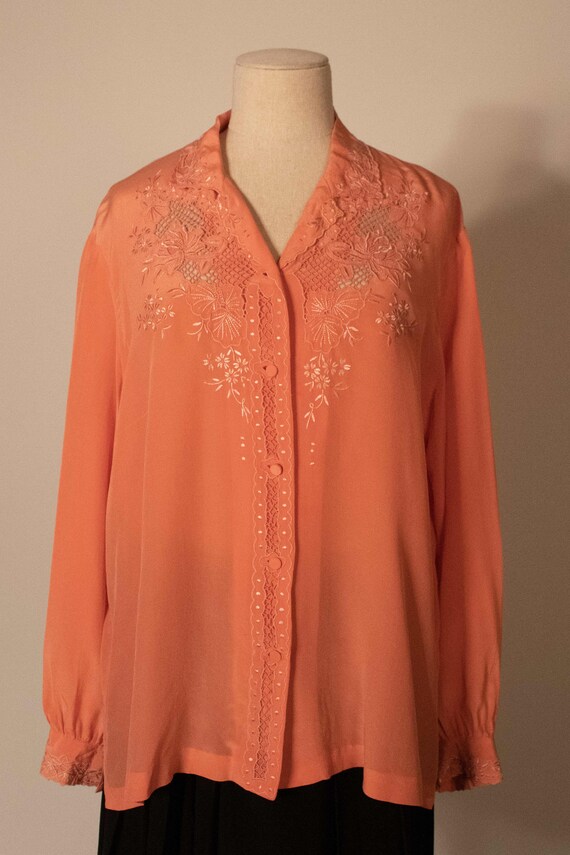Vintage Italian pink silk blouse