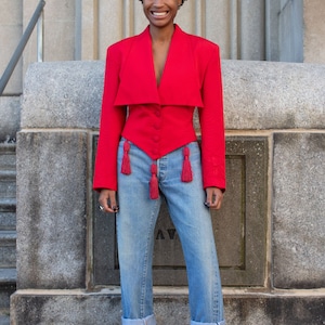 Patrick Kelly Red Tassel Blazer image 1