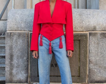 Patrick Kelly Red Tassel Blazer