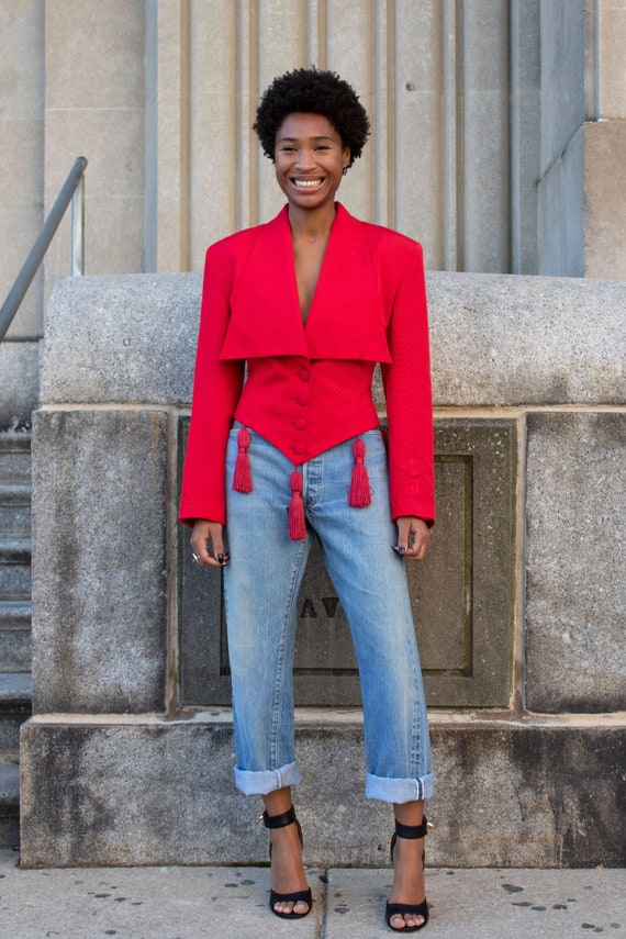 Patrick Kelly Red Tassel Blazer - image 1