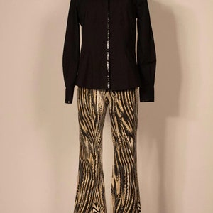 McQueen black patent leather trim button-down shirt