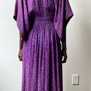 Zandra Rhodes Violet Squiggle Print Rayon Crepe Maxi Dress image 4