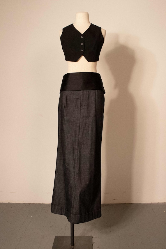 Junya Watanabe denim maxi skirt