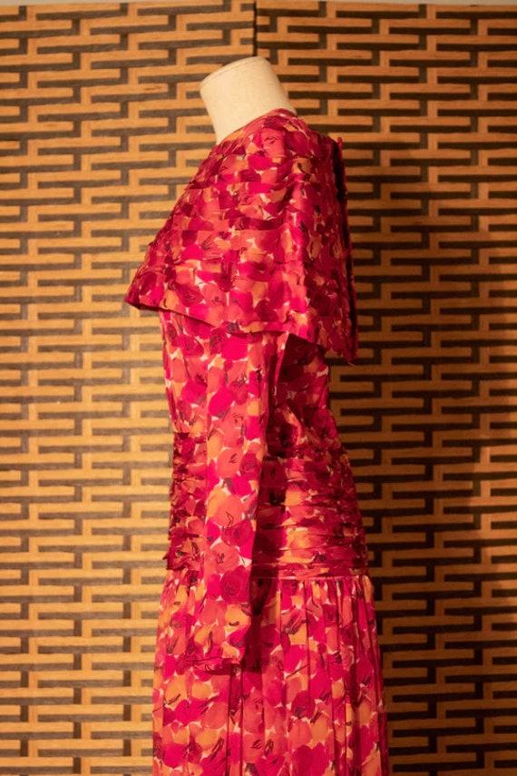 Nora Elias floral printed silk chiffon maxi dress - image 3