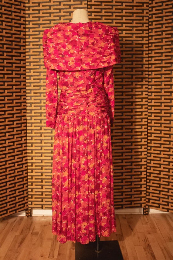 Nora Elias floral printed silk chiffon maxi dress - image 5