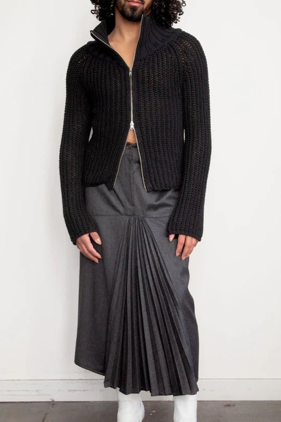 Claude Montana grey wool midi skirt - image 1