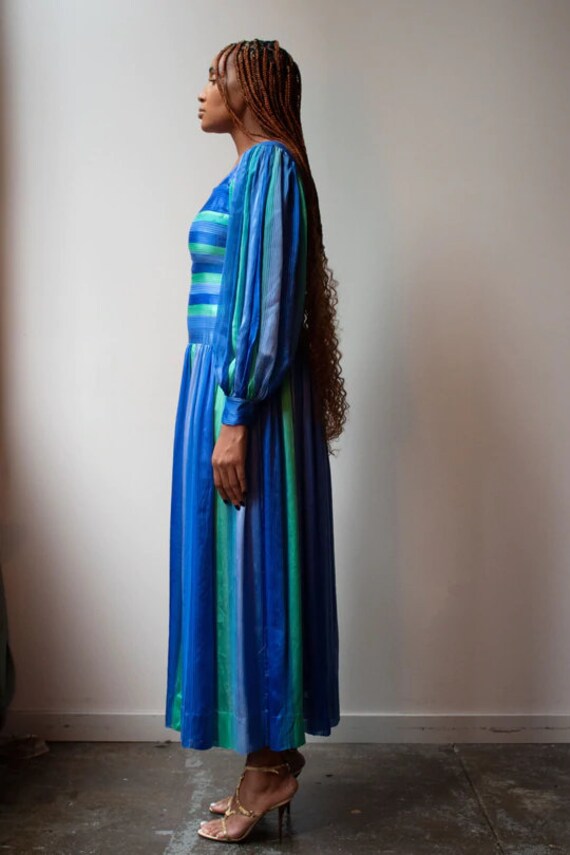 Pauline Trigere striped silk gown - image 4