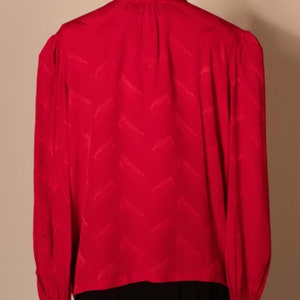 Andrea Odicini red textured silk blouse 画像 2