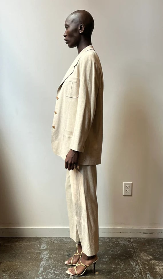 Hermès by Martin Margiela Linen Pantsuit - image 4