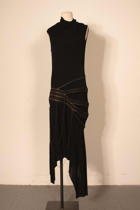 Gaultier black knit fulllength sleeveless zipper d