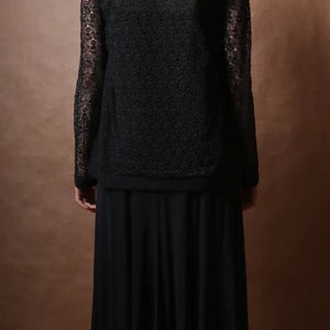 Christian Dior voor Saks Fifth Avenue zwart geborduurde kanten jurk set afbeelding 7