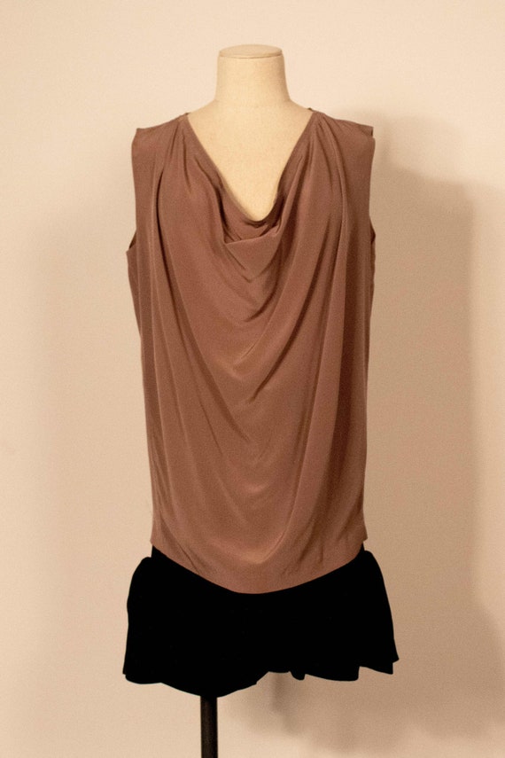 Margiela beige silk draped tank