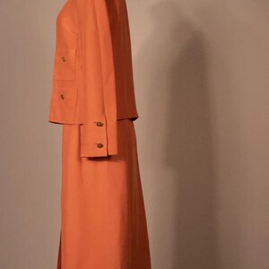 Chanel peach silk skirt suit image 2