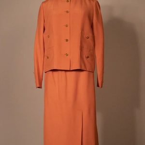 Chanel peach silk skirt suit image 1