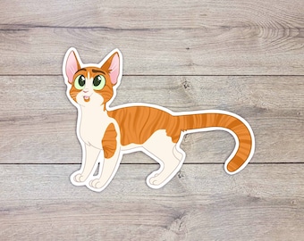 Orange Tabby Cat Laminated Glossy Sticker