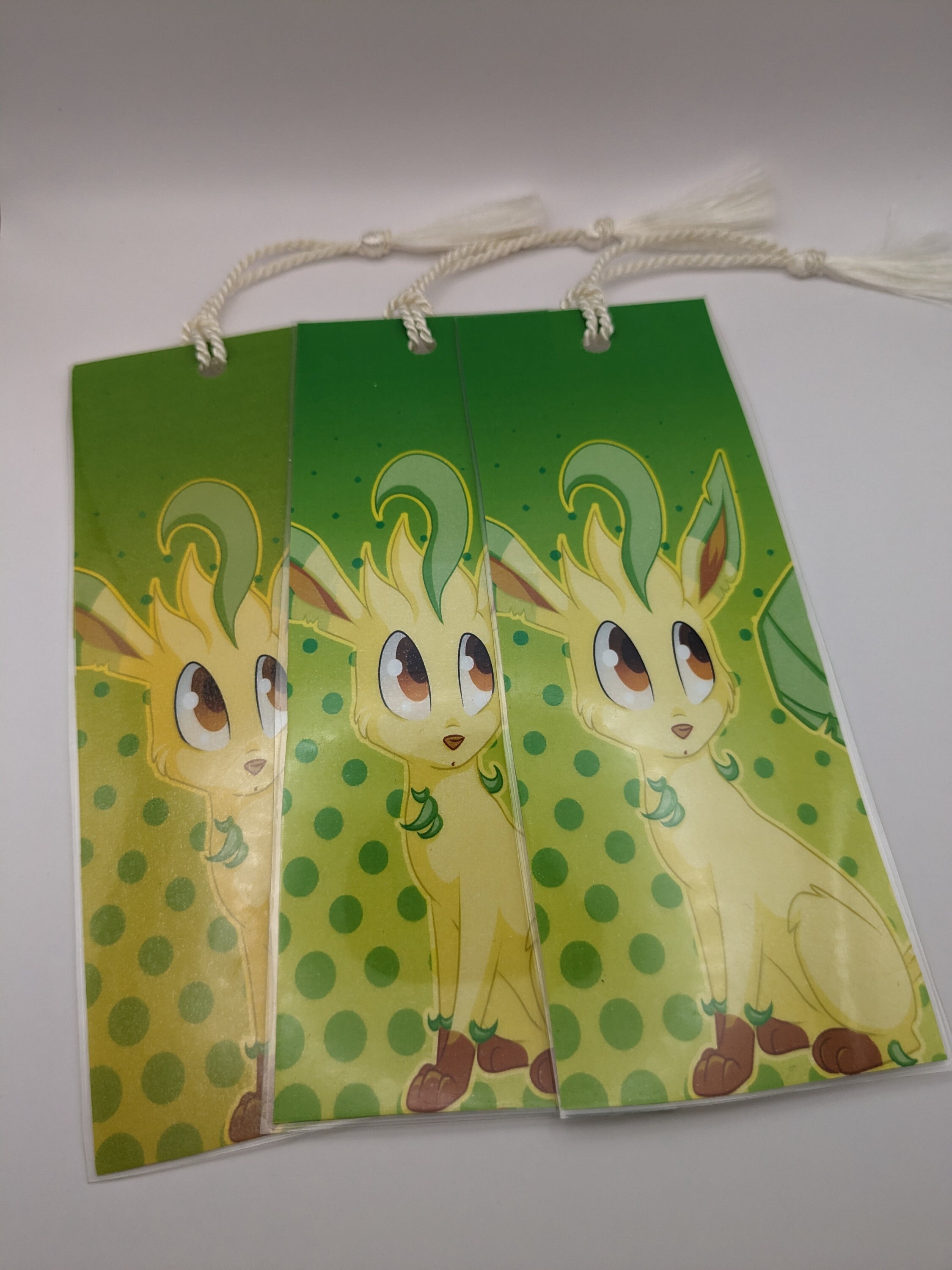 Leafeon Laminated Bookmark // Cute Eevee Pokemon Eeveelutions - Etsy