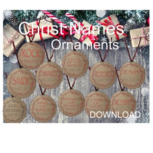 12 Names of Christ| Christmas Ornaments| Download| SVG