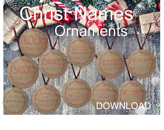 12 Names of Christ| Christmas Ornaments| Download| SVG