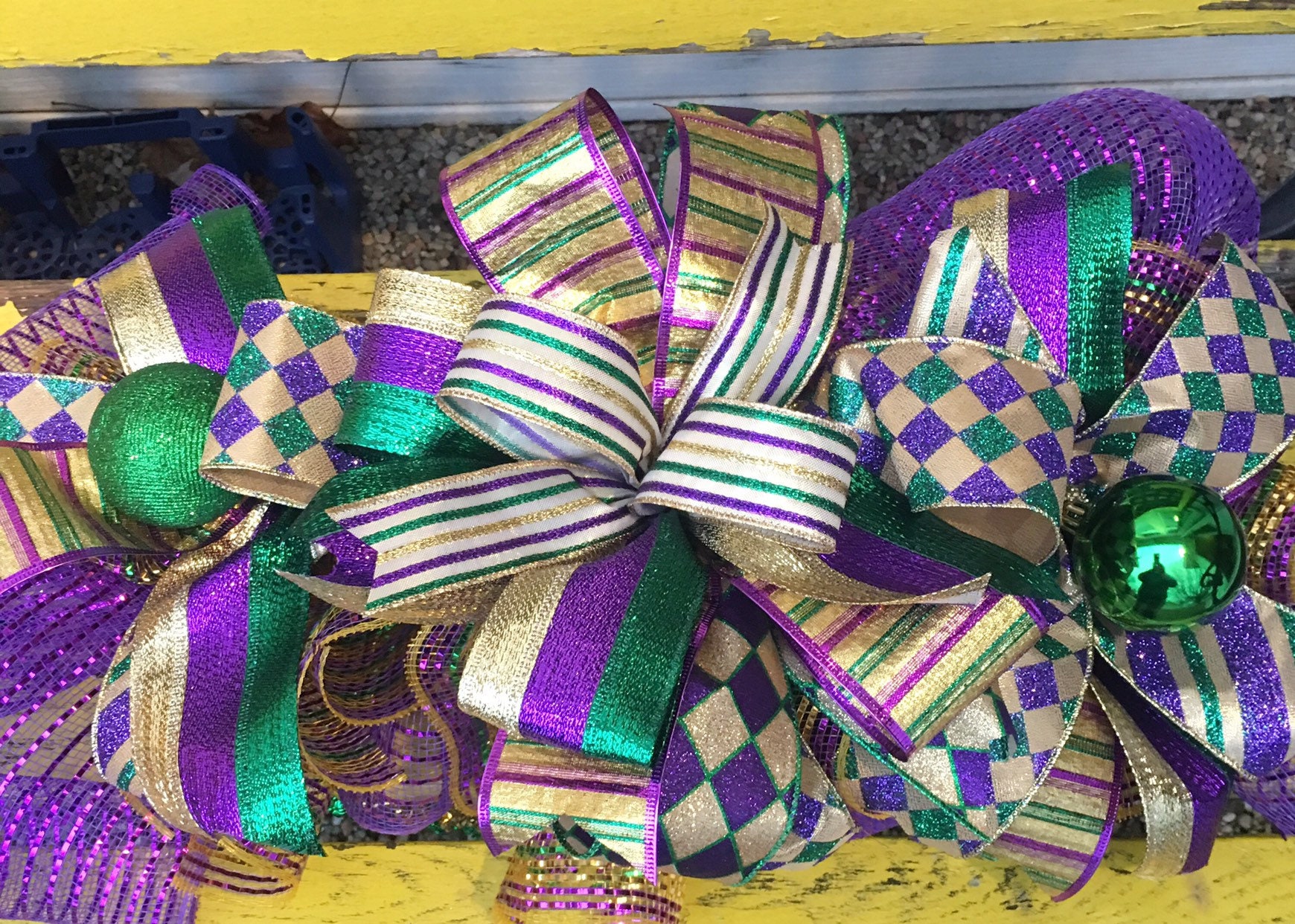 Mardi Gras Centerpiece Fat Tuesday Table Decor Mardi Gras Etsy
