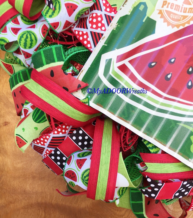 Watermelon Door Summer Fruit Wreath Summer Wreath Watermelon Wreath Summer Watermelon Deco Mesh Wreath Watermelon Decor Spring Wreath