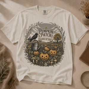 Pumpkin Patch Kind of Day Shirt, Fall Graphic Tee, Comfort Colors 1717, Jack O Lantern Halloween Design