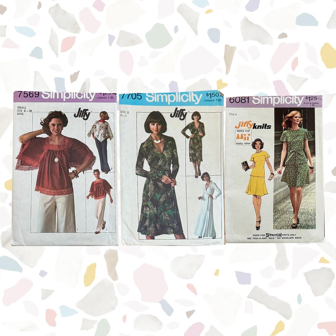 Vintage Sewing Patterns 1960's 1970's 1980's Simplicity Jiffy Knits ...