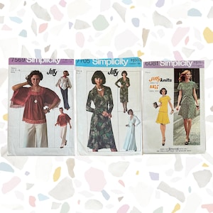 Vintage Sewing Patterns 1960&#39;s 1970&#39;s 1980&#39;s Simplicity Jiffy Knits 6081 7705 7569 Dress Tunic Vintage Simplicity Patterns