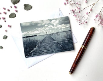 Photo greeting card France jetty - folded card with envelope - format C6
