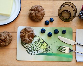 Butterfly photography breakfast board boards made of melamine, dishwasher safe, cutting board 14 x 23 cm