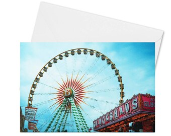 Kirmes Karussel Grußkarte Foto - Klappkarte mit Umschlag