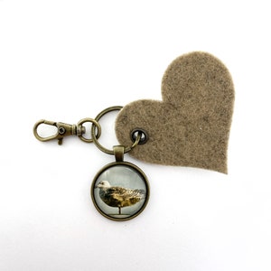 Seagull Sylt Photo Beach Chair Keychain Cabochon and Heart Pendant Gift