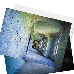 2er Set Klappkarte Durchgang lost place Foto Grußkarte - Klappkarte mit Umschlag
