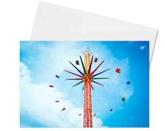 Kirmes Karussel Spring Summer Greeting Card Photo - Folding Card with Envelope