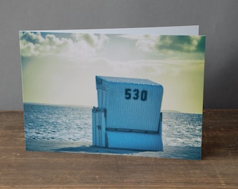 Photo Greeting Card Beach Chair Sylt Folding Card with Envelope - Format C6