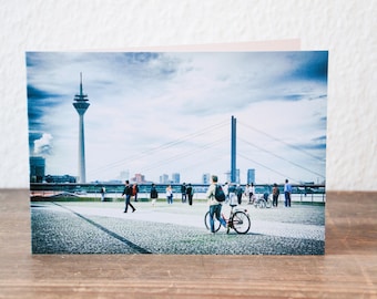 Photo Greeting Card Düsseldorf Rheinufer TV Tower - Folding Card with Envelope - Format C6