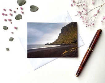 Photo greeting card Iceland beach - folded card with envelope - format C6