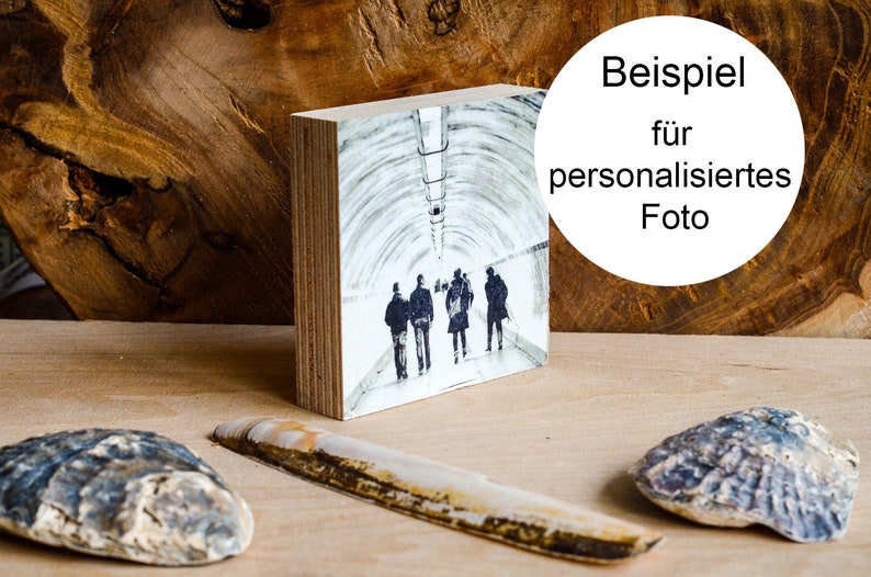 personalisierter Holzdruck, dein Foto auf Holz, ca. 10 cm, Hintergrund natur Bild 1