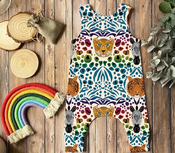 Leopard Romper, Tiger Romper, Safari Baby Gift, Organic Baby