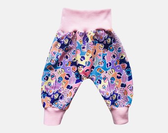 Pink Leopard harem pants, leopard toddler leggings, rainbow baby gift, baby girl clothes, new baby gift, coming home outfit, baby shower