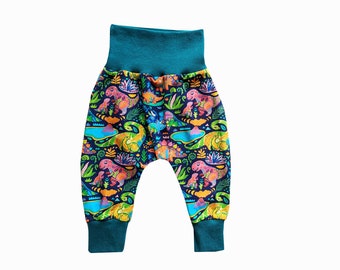 Baby harem pants, dinosaur baby gift, baby boy clothes, baby summer outfit, new baby gift, toddler joggers, baby girl clothes, new baby