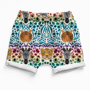 Rainbow Safari summer shorts, kids summer outfit, baby shorts, baby boy clothes, girl shorts, toddler shorts, baby gift, gender neutral baby